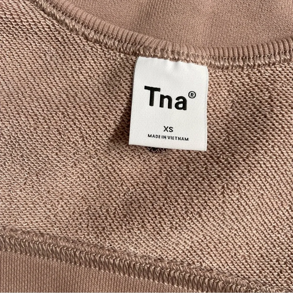 Aritzia TNA Bralette Sports Bra Soft Terry Fleece Knit Unlined Beige Tan Neutral